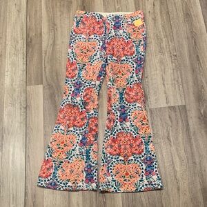 Floral Patterned Flare Pants